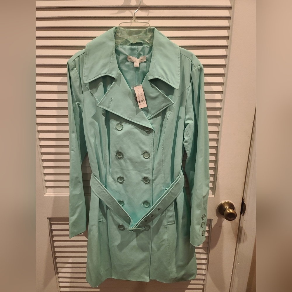 Brand New New York & Company Mint Green Trench Coat